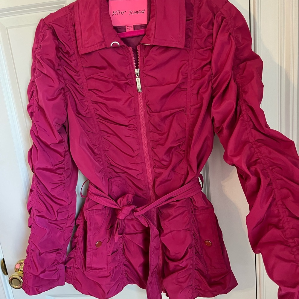 Betsey Johnson Fuchsia Utility Jacket